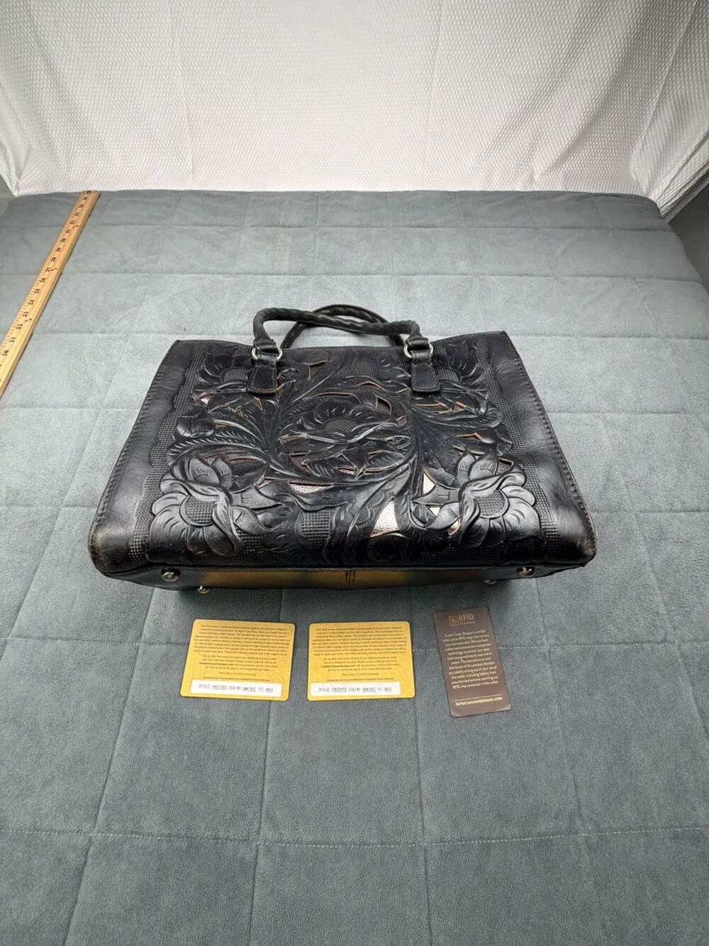 Patricia Nash Tooled Leather Floral Satchel Handbag